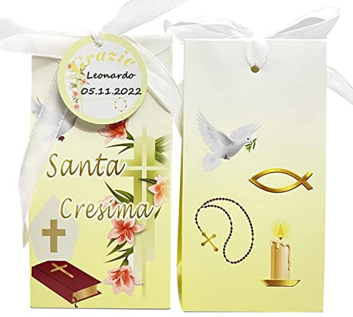 50 Stück Schachteln für Gastgeschenke zur Konfirmation + 50 Kärtchen zur Konfirmation für Konfirmation Mädchen Geschenk