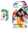 Fujifilm instax - Twin Films pour Mini - 86 x 54 mm - 20 Count (Pack of 1) & Fujifilm instax Mini Film Spray Art Border, 10 Shot Pack Multicolore