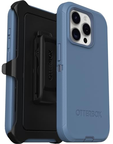 OtterBox Defender Case for iPhone 15 Pro, Shockproof, Drop Proof, Ultra-Rugged, Protective Case, 5x Tested to Military Standard, Blue
