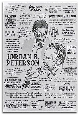 NJYXART Inspirierende Poster, Motiv: Jordan Peterson, viele Zitate, Poster, dekorative Malerei, Leinwand, Wandposter und Kunstdruck, moderne Familienschlafzimmer-Dekoration, Poster, 30 x 45 cm