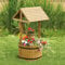 X-Large Wooden Wishing Well Planter - Decorative Pinewood Outdoor Garden Plant Pot Flower Holder with Plastic Liner & Hanging Bucket for Lawn, Patio, Decking, Balcony, Yard - H125 x W75 x D64cm
