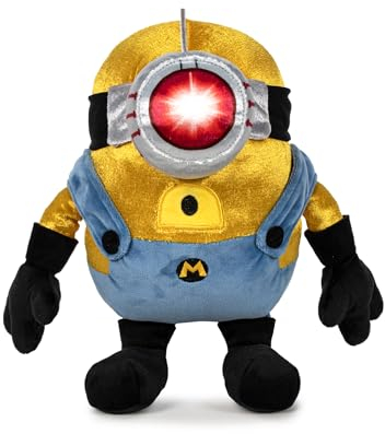 Famosa Softies 760024510 New Minions Plüschfigur mit Kräften aus dem unverbesserlichen Film Me 4, Minion-Spielzeug mit glänzendem Stoff und weicher Füllung, für Kinder ab 0 Jahren