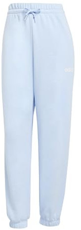 adidas Damen Essentials LINEAR French Terry Cuffed Pants, Glow Blue/White, S