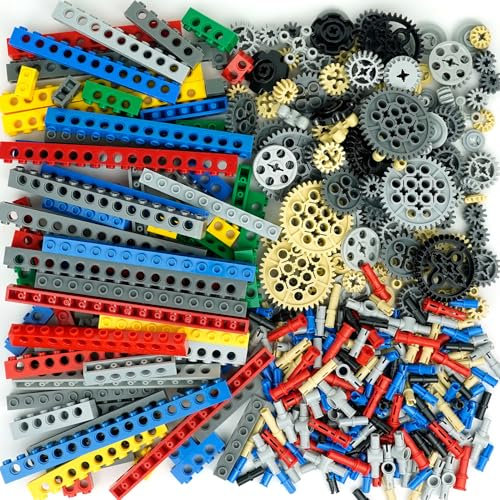 Technical ersatzteile, Technische Teile Sets,Stein Noppen mit Löcher, Zahnrad Pins Stecker Kreuzstangen Verbinder in verschiedenen Größen- kompatibel mit große Marke,Spielzeug für Jungen, Erwachsene