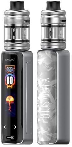Smok X Priv Solo Vaping Kit, Most Portable Sub Ohm Device, 0.96 inch Smart Touch Screen, Powered by Single I8650 Battery (Not Included), 2mL, E Cigarettes, Smok Vaping, No Nicotine (White Shell)