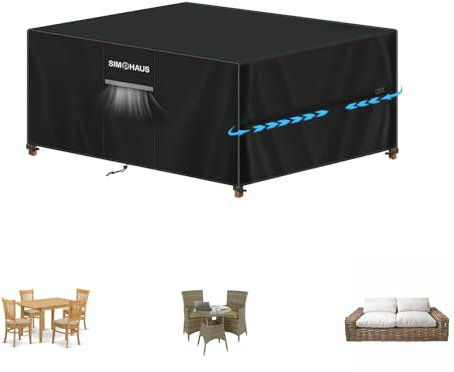 SIMPHAUS Abdeckplane Gartenmöbel Abdeckung Wasserdicht,Anti UV 420D Oxford Gewebe Gartentisch Abdeckung für Gartenmöbel,Garten Hochbeet,Gartenbox,Klapptisch,Terrassenmöbel Abdeckung 120x80x75cm