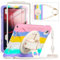 Case for Lenovo Tab M11 11 Inch 2024, Xiaoxin Pad 2024 Shockproof Military Grade PC Silicon Bracelet Holder Case with Screen Protector for Lenovo Tab M11/Xiaoxin Pad 11 Inch 2024 Colorful Pink