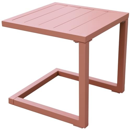 Happy Garden Quadratischer Beistelltisch Barbados aus Aluminium Terracotta