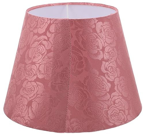 NUOBESTY Paralume Jacquard Con Ricamo Floreale Per Lampada Da Tavolo Copertura Decorativa Per Casa Con Attacco Tessuto Artigianale Rosa Profondo