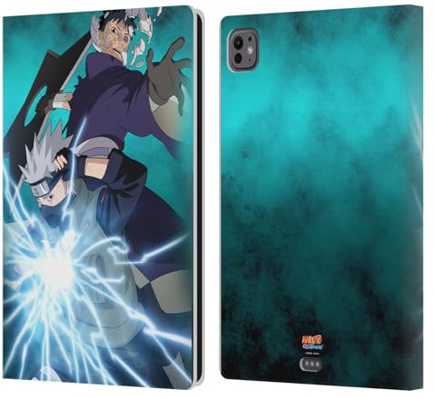 Head Case Designs sous Licence Officielle Naruto Shippuden Obito et Kakashi Art Clé Étui Portefeuille en Cuir Compatible avec Apple iPad Pro 11 M4/M5 2024/2025