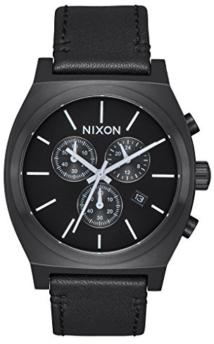Nixon Herren-Armbanduhr Time Teller Chrono Leather Chronograph Quarz Leder A1164-756-00