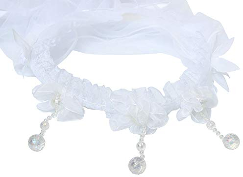 JUSTFOX - Brautschleier mit Straß Rosen Ellbogen Schleier