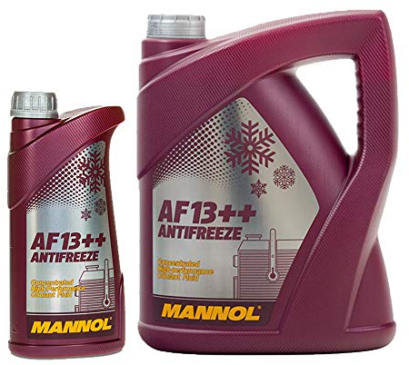 MANNOL 5 + 1 Liter, AF13++ Antifreeze Kühlerfrostschutz Konzentrat Rot G13