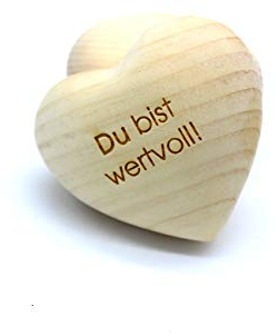 Thankgoods Sag´s mit HERZ Handschmeichler aus Zirbenholz Du bist wertvoll!