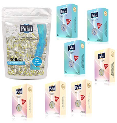 Pufai Slim Porte-Cigarettes Filtres Compatible 5mm 6mm 475 Pièces 1 Pack 7 Boîtes