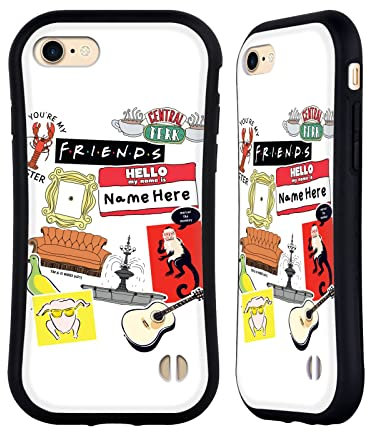 Head Case Designs Offizielle Personalisierte Individuelle Friends TV Show Ikonen und Namen Druck Kunst Hybride Handyhülle Hülle Huelle kompatibel mit Apple iPhone 7/8 / SE 2020 & 2022