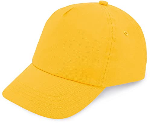 Berretto per Ragazzi e Ragazze, 5 Pannelli dai Colori Vivaci. 100% Cotone, con Fori di Ventilazione e Chiusura Regolabile. Cappello per Ragazze e Ragazzi dai 4 ai 13 Anni