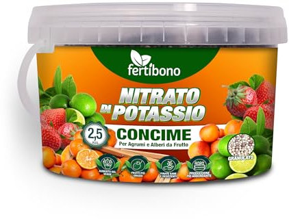 Fertibono Nitrato di Potassio Puro - KNO3 di Alta Qualità per Orticultura e Giardinaggio - Eliminare Ceppi, (2,5kg)