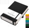 AHGXG Bullet Dotted Journal – 320 nummerierte Seiten, Punktraster-Notizbuch, A5, dickes Tagebuch, 100 g/m² dickes gepunktetes Papier, Leder-Hardcover, Innentasche, 14 x 21 cm – Schwarz