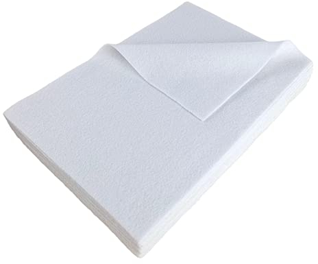 Jtnohx Filzstoff, Weiche Farbig Filz zum Basteln, 1,4mm dick Bastelfilz, 20x30cm Filzplatten für Heimwerker und Nähprojekte (Weiß)