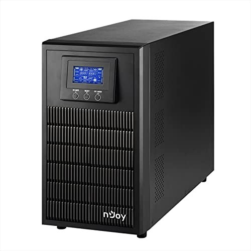 NJOY Aten Pro 3000 Gruppo di Continuità 3000VA 2700 Watt, Doppia Conversione On-Line Onda Sinusoidale Pura, 4 Uscite Schuko, USB, RS232, Slot SNMP, 6 Batterie 12V-9Ah - Garanzia 3 Anni