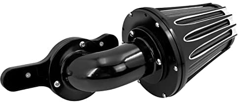 HCmotorku Filtro Aria Moto Filtro Aria Kit Aspirazione Anteriore 90° CNC Adatto per Harley M8 Softail Touring Trike 2018-2023 Nero