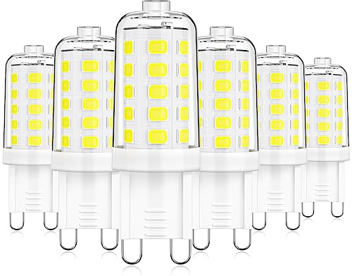 MAXvolador G9 LED Bulb Dimmable 4W 40 Watt Equivalent T4 G9 Halogen 6 Pack