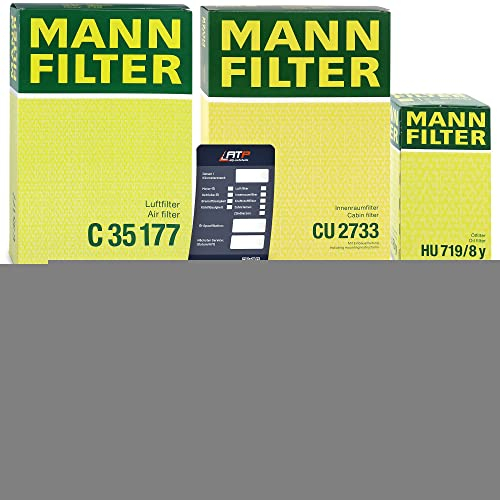 MANN-FILTER Inspektionspaket Filterset 1x Ölfilter, 1x Luftfilter, 1x Innenraumfilter Kompatibel mit VOLVO S60 II (134), S80 II (124), V60 I (155), V70 III (135), XC60 I SUV (156), XC70 II (136)