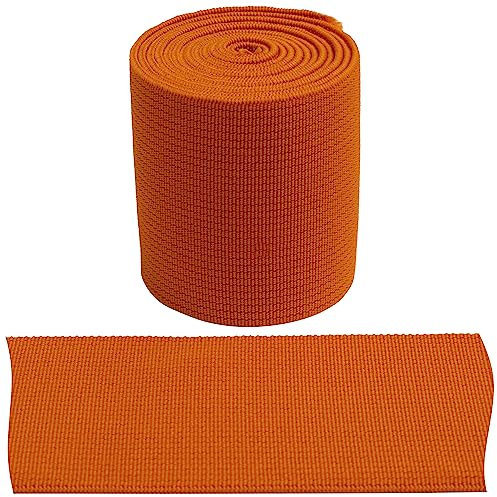 AERZETIX - C67422 - Gummiband flach gewebt 1 m - breite 50 mm - Farbe orange - aus Polyester und Latex - konfektion, kurzwaren, nähen, Bekleidung, Stoffe, gürtel, Hosen, Rocke