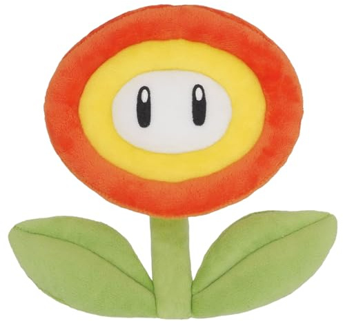 Together Plus SUPER Mario - Fleur de FEU - Peluche 18cm, Schwarz