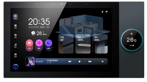 Smart home control panel, Integrated Controller, 10-inch dimmer and background music player, Smart Life Tuya App to control smart appliances timer switch, support video doorbell two-way intercom
