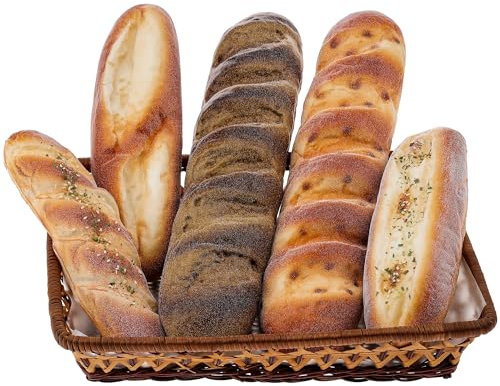 Gresorth Lot de 5 fausses baguettes françaises pour la maison, la cuisine, la fête, la décoration, artificielle, grande combinaison, modèle alimentaire réaliste