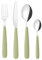 Guzzini - Set 24 posate in acciaio inossidabile, bianco, POP (verde alga)