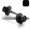 VOOXA Lot de 200 vis auto-perceuses à tôle trapézoïdale, 4,8 x 20 mm, avec rondelle d'étanchéité EPDM, acier étamé RAL9005, noir profond, tête hexagonale SW8