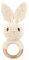 NGTSFLY Personalisierte Geschenke Baby - Personalisierter Beißring Baby aus Holz - Greifling Personalisiert Babyrassel mit Name, Geschenk zur Geburt Junge und Mädchen (Beiges Kaninchen)