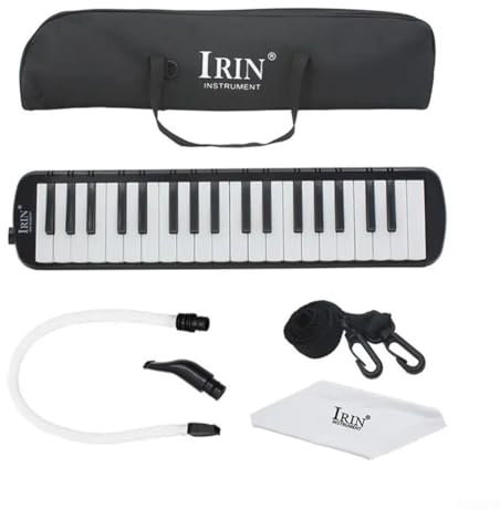Leicht zu transportierende Melodica mit 37 Tasten und einer kompakten Tasche, ideal für Anfänger und Musikliebhaber, Schwarz