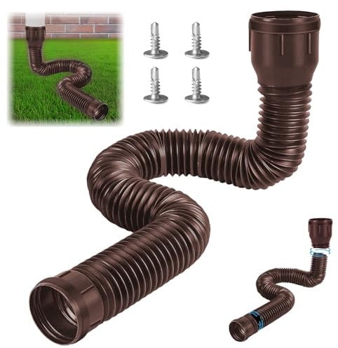 Dachrinne Flexible Fallrohr Verlängerung, Fallrohrverlängerungen Flexibel Rund für Fallrohr 80/100 mm, Regenrinne Fallrohrablauf Verlängerungsset, Verlängerbar von 47 bis 150 cm
