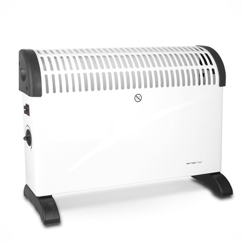 EMERIO Konvektor Elektroheizung | bis 20m² | 2000W | mit verstellbarem Thermostat | Heizgerät | 3 Heizstufen (750W/1250W/2000W) Überhitzungsschutz | stabile Standfüße | mobil/Griffe | CH-121858.2