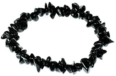 CrystalAge Black Tourmaline Gemstone Chip Bracelet