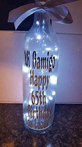 Personalised frosted light up bottle.