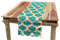 ABAKUHAUS Geometrisch Tischläufer, Siebziger Jahre Retro-Formular, Esszimmer Küche Rechteckiger Dekorativer Tischläufer, 40 x 300 cm, Orange Weiß Teal