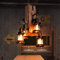 Pendellampe Vintage Industrielle Holz Kronleuchter 4 Kopf Retro Industrial Style Creative Disign Lampe Hängeleuchte Cafe Loft Metall Glas Dekorativer Kreativ Wohnzimmer Esszimmer Bar Cafe Hängelamp