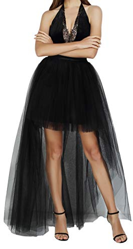 FEOYA Vintage Steam Punk Gothic Cocktail Party Tutu Rock - Hohe Taille Frauen Mädchen Lange Tüll Rock