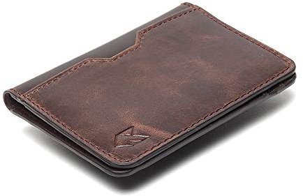 FOXHACKLE Portefeuille en Cuir avec Porte-Cartes de crédit pour Homme et Femme, Portefeuille Fin à Deux Volets avec Blocage RFID, Poche Avant Fine, Portefeuille Minimaliste, Petit étui pour Cartes