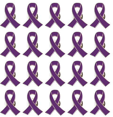 WANDIC Lot de 20 Épingle de Sensibilisation Violet à La Violence Domestique Alzheimer Épingle Pins en Métal pour Les Associations Caritatives et Les Événements Sociaux