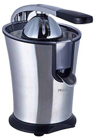 PRIXTON - Exprimidor Electrico de Naranjas Automatico, Exprime Zumos Fácilmente con 160 W de Potencia y 800 ml de Capacidad, Negro/Acero Inoxidable, Medidas 31x20x32 cm | XP1 (Reacondicionado)