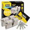 GERCAR Pro+, lot de 2 cylindres profilés de serrure, à fermeture identique 35/35, cylindre profilés de fermeture N+G, serrure de porte avec protection anti-perçage, 10 clés, code, 70 mm, A:35 B:35
