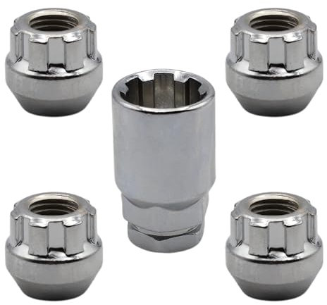 AUTOZOCO - Tuercas antirrobo para llantas M12x1.5 tipo F - proteccion vehiculo - tuerca seguridad - tuerca antirrobo - adaptador incluido - acero