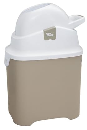 DIAPER CHAMP ONE Windeleimer - geruchsdicht - OHNE Nachfüllkassetten - funktioniert mit normalen herkömmlichen Tüten, Müllbeutel - für ca. 30 Windeln - beige, weiß