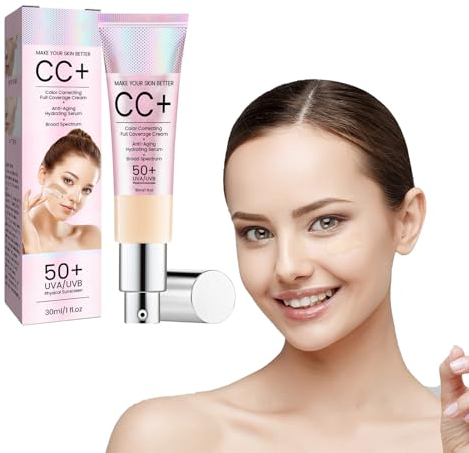 Pemarlis CC Cream Foundation, BB Cream Moisturizing Concealer, Gesichtsteint Anpassung und Isolierung LSF50, Basisgrundierung vor dem Make-up, Feuchtigkeitsspendende Concealer-Creme, Light